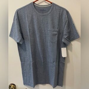 Flag & Anthem Men's Dusty Blue Striped Short Sleeve T-Shirt 100% Cotton Medium M